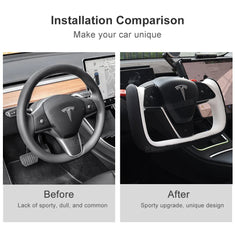 Model Y Yoke Style Steering Wheel Black/White Style For Tesla