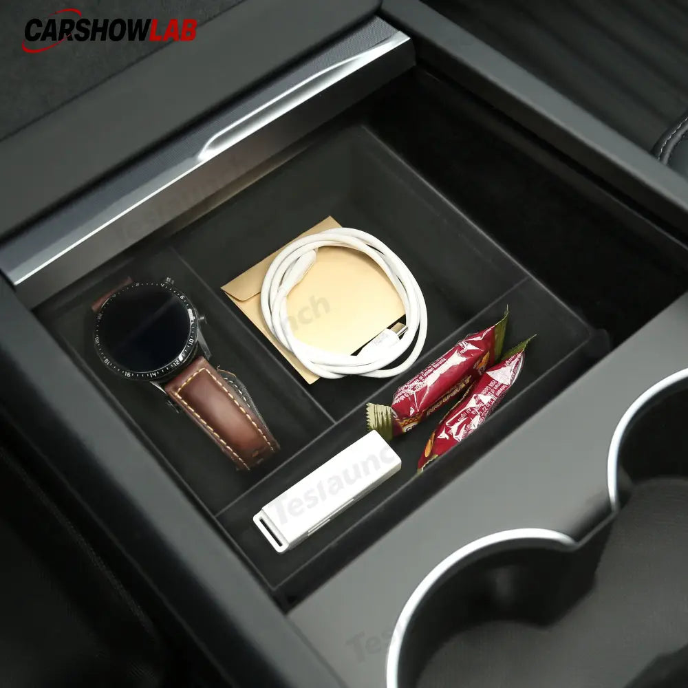 2024 Tesla Model 3 Highland Center Front Storage Box - Interior Organizer - Tesla Interior Accessories > Center Console