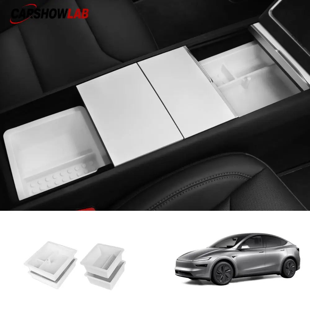 2025 Tesla Model Y Juniper Center Console Storage Box & Armrest Tray Set - Tesla Interior Accessories > Center Console