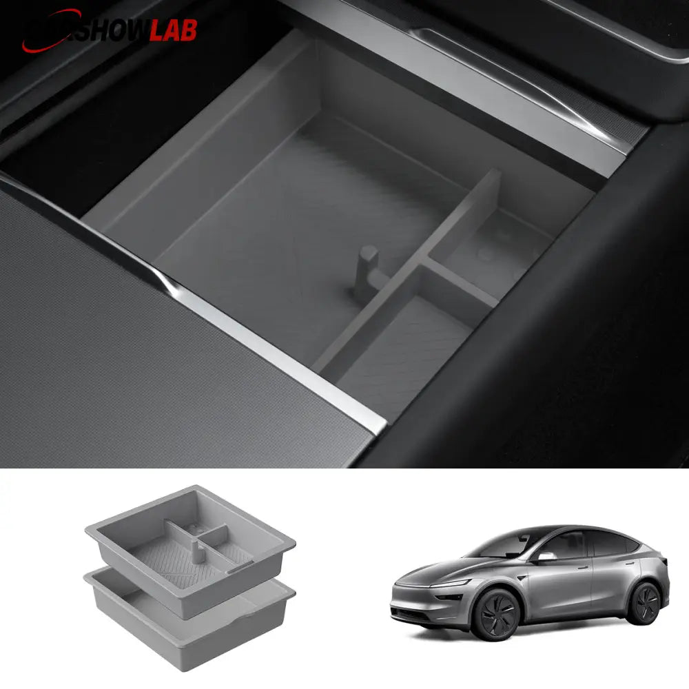 2025 Tesla Model Y Juniper Center Console Storage Box & Armrest Tray Set - Tesla Interior Accessories > Center Console