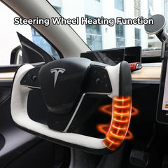 Model Y Yoke Style Steering Wheel Black/White Style For Tesla