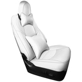 Compatible with Model 3 & Model Y Nappa Leather 3D Double-Stitched All-Season Car Seat Covers