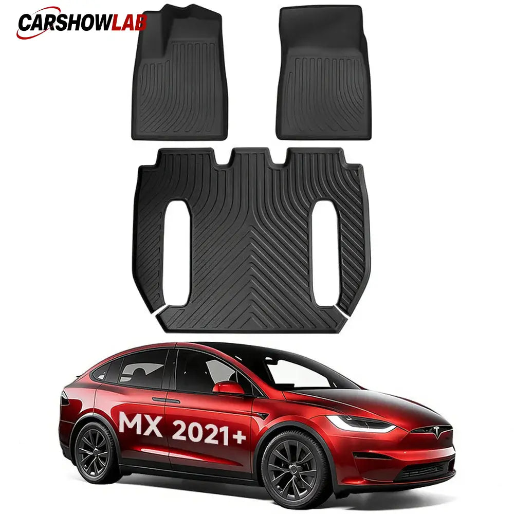 All-Weather TPE Floor Mats for Tesla Model X 2021+ | Interior & Cargo Liner Set - Tesla Interior Accessories > Floor Mat