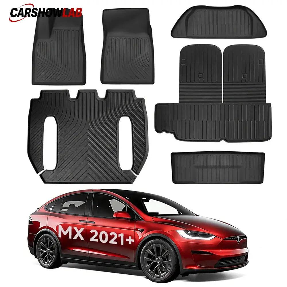 All-Weather TPE Floor Mats for Tesla Model X 2021+ | Interior & Cargo Liner Set - Tesla Interior Accessories > Floor Mat