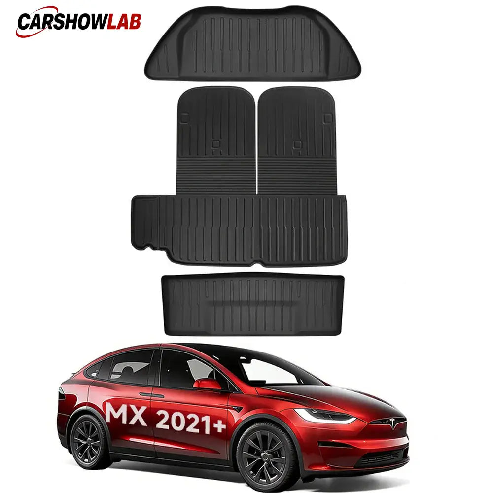 All-Weather TPE Floor Mats for Tesla Model X 2021+ | Interior & Cargo Liner Set - Tesla Interior Accessories > Floor Mat
