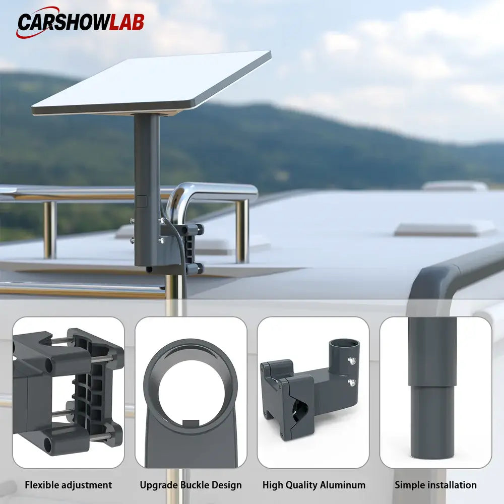 Aluminum Pole Mount for Starlink Mini - Adjustable 0.8-1.97’’ Clamp for RV & Roof - Tesla Exterior Accessories >