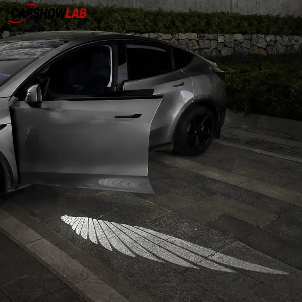 Angel Wing Mirror Puddle Lights for Tesla Model 3 & Model Y Accessories - Tesla Exterior Accessories >Welcome Projector