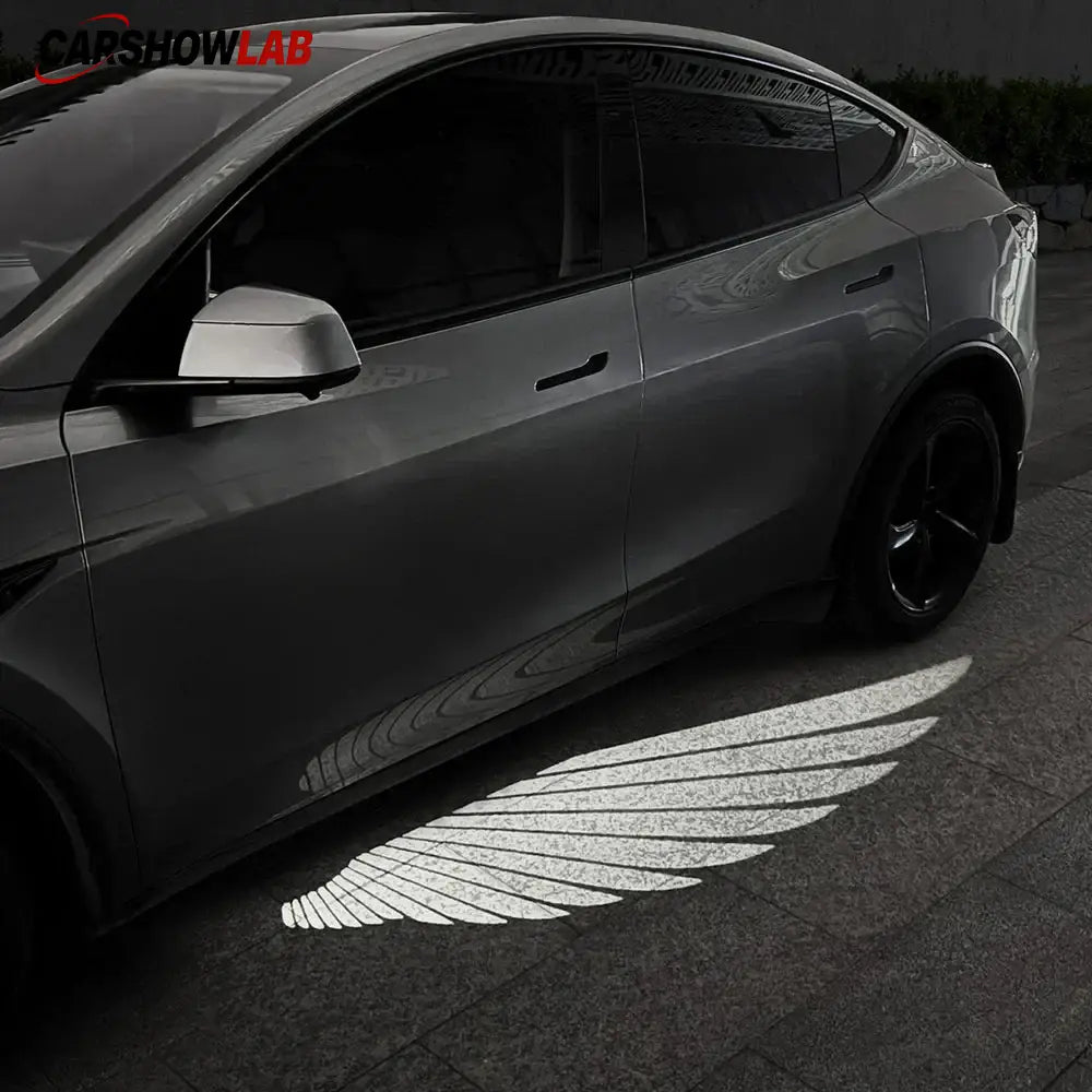 Angel Wing Mirror Puddle Lights for Tesla Model 3 & Model Y Accessories - Tesla Exterior Accessories >Welcome Projector