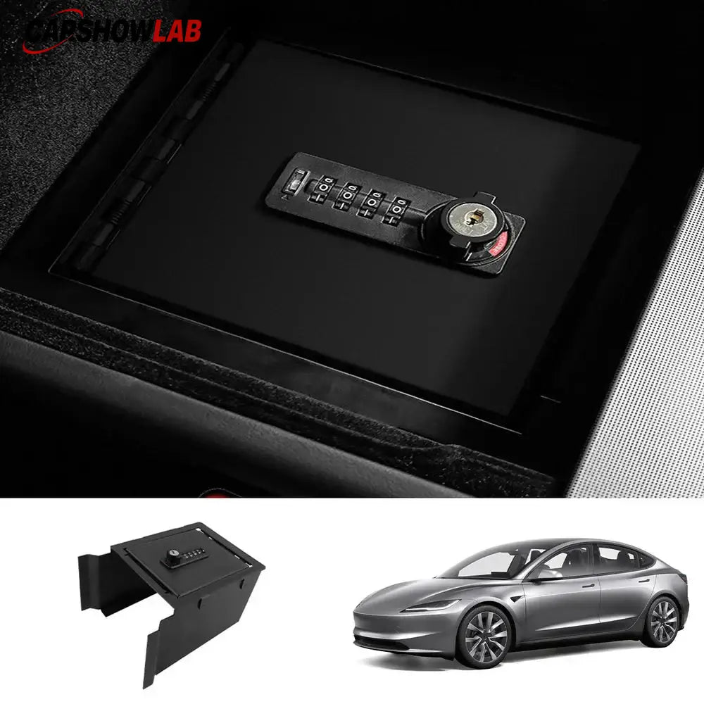 Anti-Theft Console Lock Box for 2024+ Tesla Model 3 Highland & 2025+ Model Y - Tesla Interior Accessories > Center