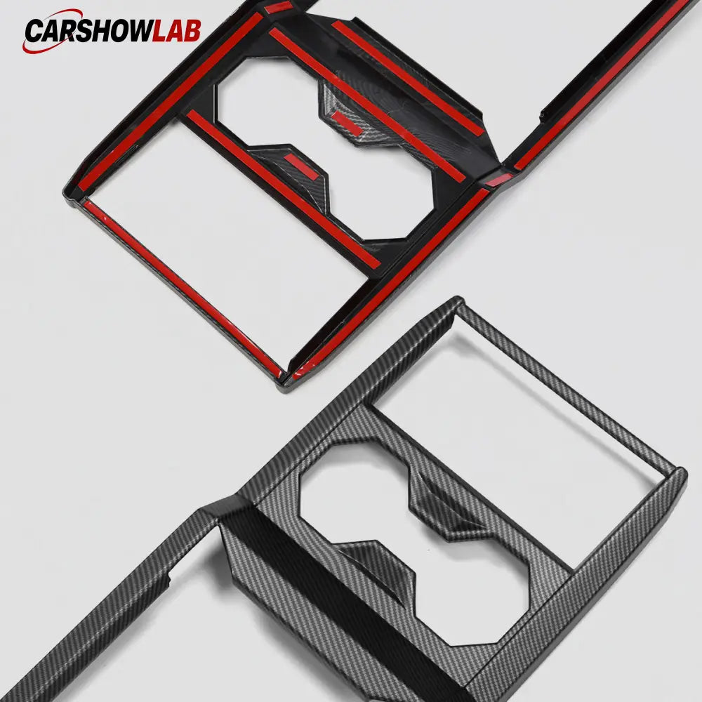 Carbon Fiber Cup Holder Panel for Cybertruck - Premium Interior Protection Trim - Matte Carbon Fiber - Tesla Interior