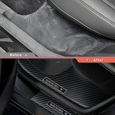 Carbon Fiber Door Sill Scuff Plates for 2025 Tesla Model Y Juniper | 8-Piece - 8-Piece Set - Tesla Interior