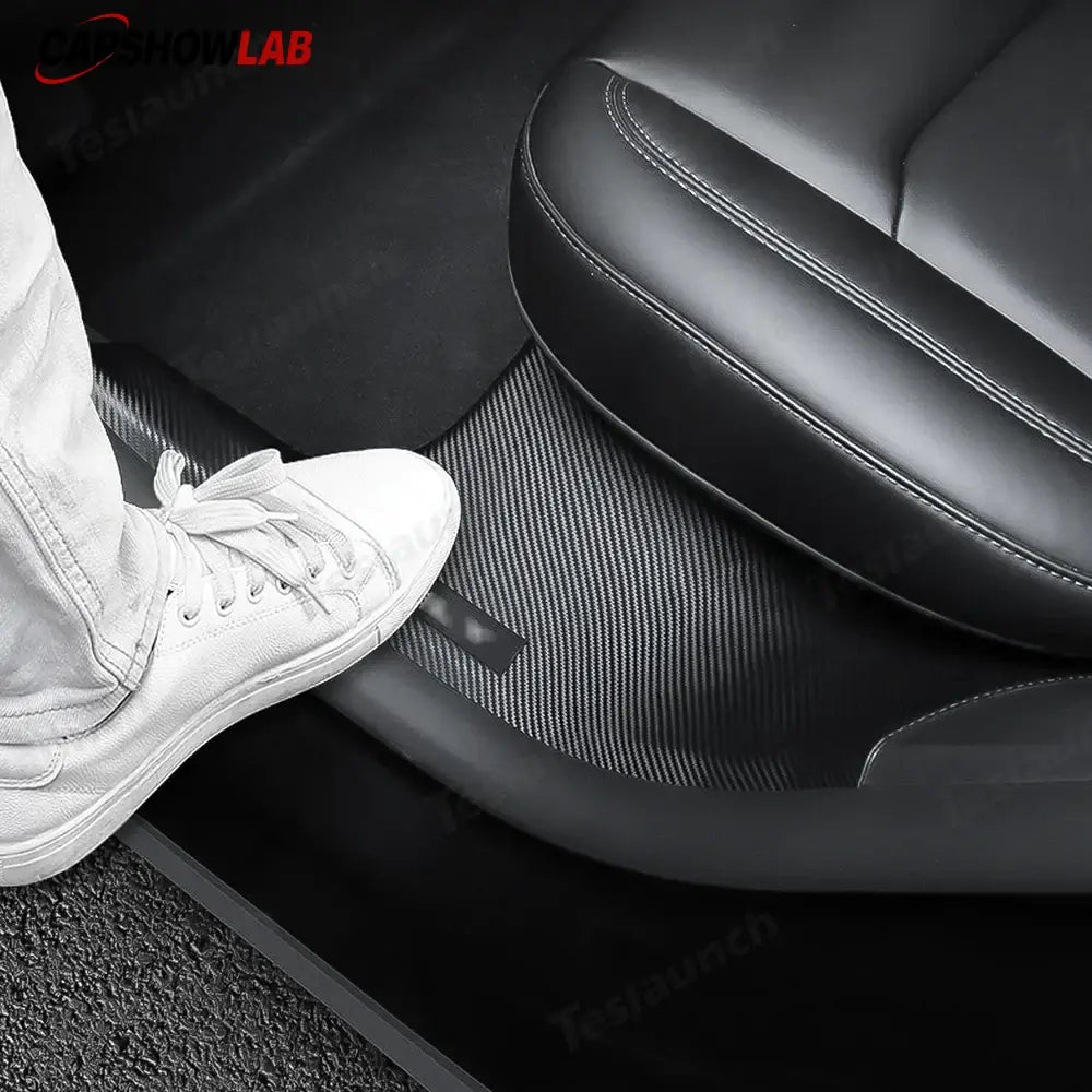 Carbon Fiber Door Sill Scuff Plates for 2025 Tesla Model Y Juniper | 8-Piece - 8-Piece Set - Tesla Interior
