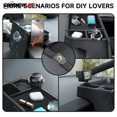 Cybertruck Center Console Organizer - Behind Screen Storage with DIY Mount - overstock