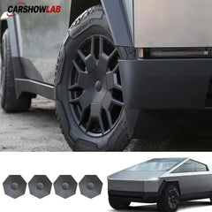 Cybertruck Wheel Center Caps & Lug Nut Covers - Rust Protection Heptagonal 4pcs - Tesla Exterior Accessories > Wheel >