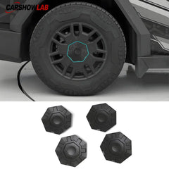 Cybertruck Wheel Center Caps & Lug Nut Covers - Rust Protection Heptagonal 4pcs - Tesla Exterior Accessories > Wheel >