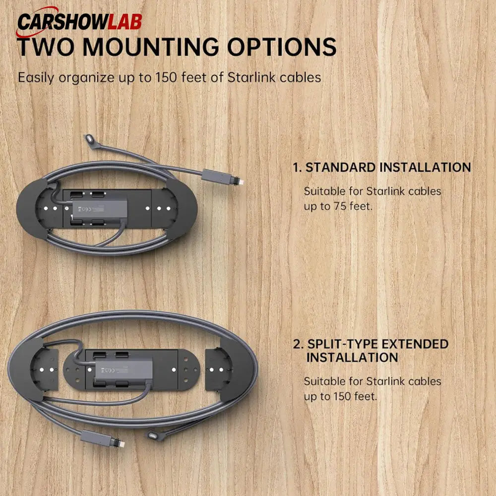 Ethernet Cable Management Mount for Starlink Gen 3/2 - Fits 150ft Cable - Tesla Interior Accessories > Starlink