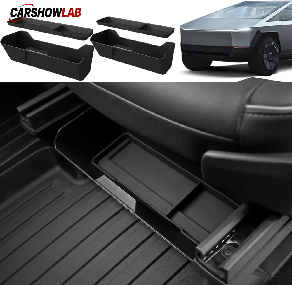 Front Under Seat Storage Tray for Tesla Cybertruck - Non-Slip Organizer - Tesla Interior Accessories > Seat > Organizer