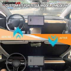 Front Windshield Sunshade for Tesla Model 3/Y/S/X - Foldable Heat Blocker - Tesla Interior Accessories > Front