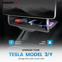 Hidden Center Screen Storage Box for Tesla Model 3 Y | Lower Console Organizer - Tesla Interior Accessories > Center