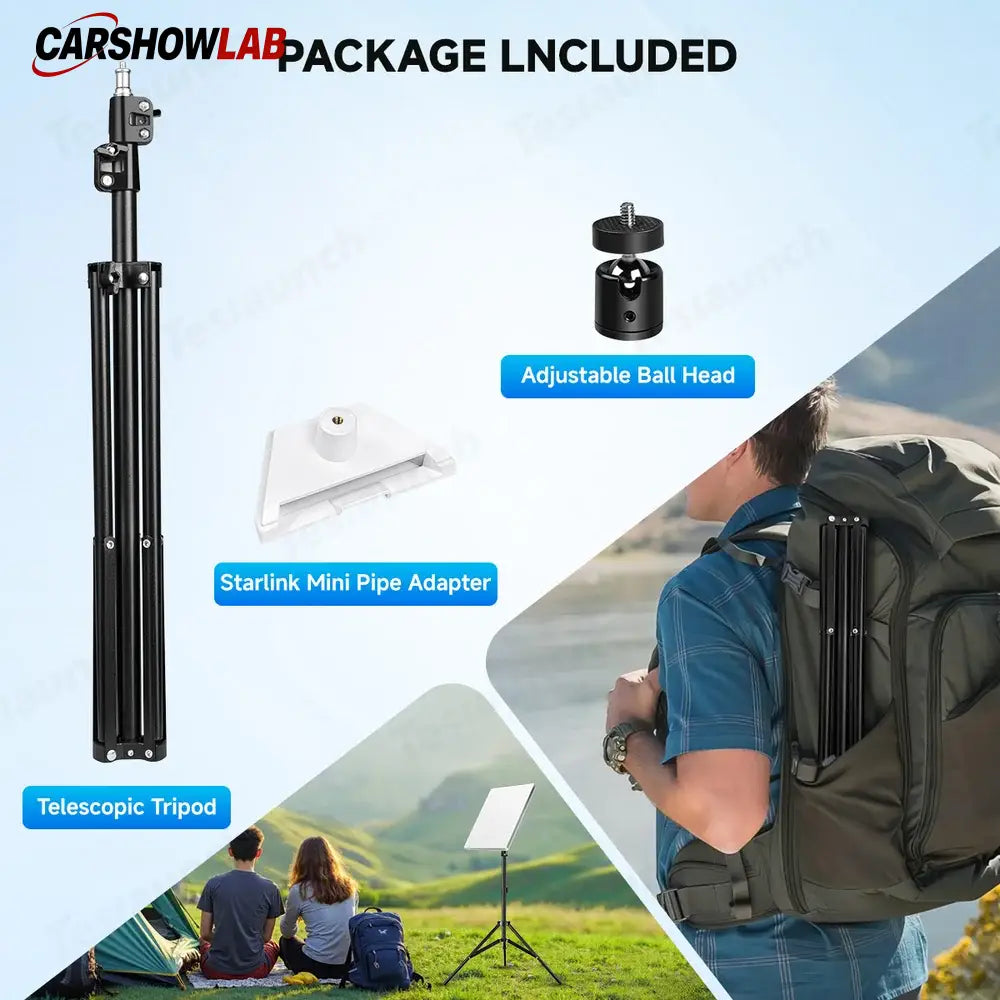 Portable Starlink Mini Mount | Heavy Duty Adjustable Tripod for RV & Camping - Tesla Exterior Accessories > Starlink