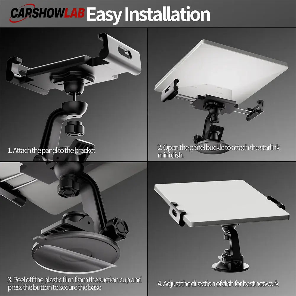 Portable Starlink Mini Mount | Heavy Duty Suction Cup for Van & Travel - Tesla Interior Accessories > Starlink