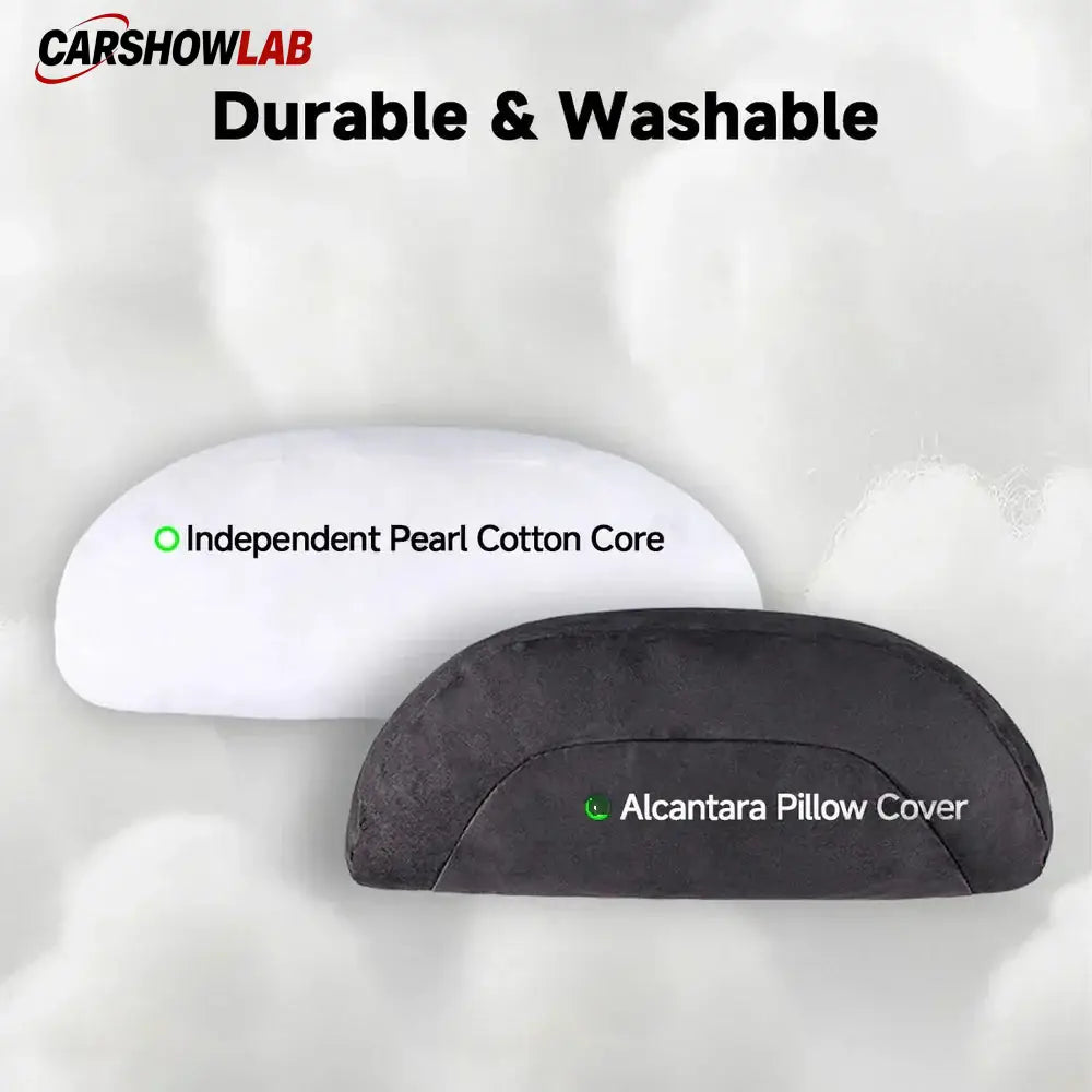 Premium Alcantara Tesla Neck & Back Support - Memory Foam Pillow for Model 3/Y - Tesla Interior Accessories > Seat >