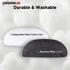 Premium Alcantara Tesla Neck & Back Support - Memory Foam Pillow for Model 3/Y - Tesla Interior Accessories > Seat >