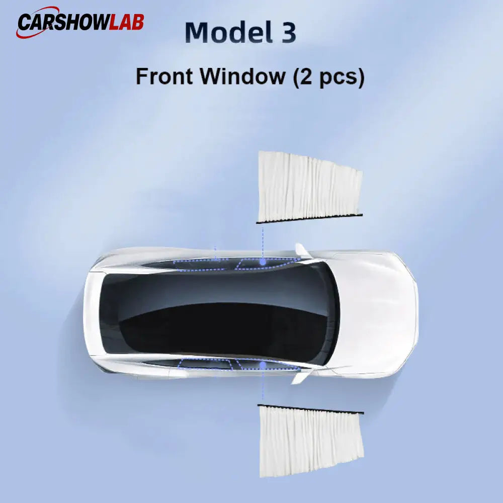 Sliding Privacy Sunshade for Tesla Model 3 & Y - Track Mount Window Curtain - Tesla Interior Accessories > Side Windows