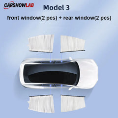 Sliding Privacy Sunshade for Tesla Model 3 & Y - Track Mount Window Curtain - Tesla Interior Accessories > Side Windows