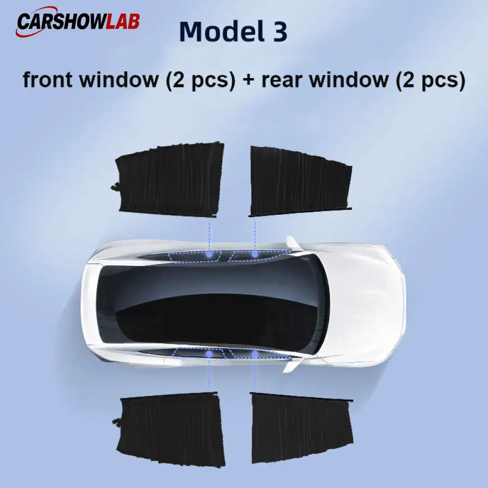 Sliding Privacy Sunshade for Tesla Model 3 & Y - Track Mount Window Curtain - Tesla Interior Accessories > Side Windows