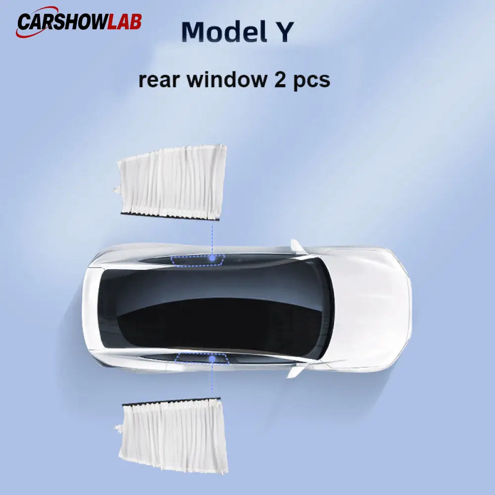 Sliding Privacy Sunshade for Tesla Model 3 & Y - Track Mount Window Curtain - Tesla Interior Accessories > Side Windows