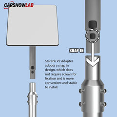 Snap-On Starlink V2 Pipe Adapter - Heavy Duty Aluminum Mount for J-Pipes - Tesla Exterior Accessories > Starlink