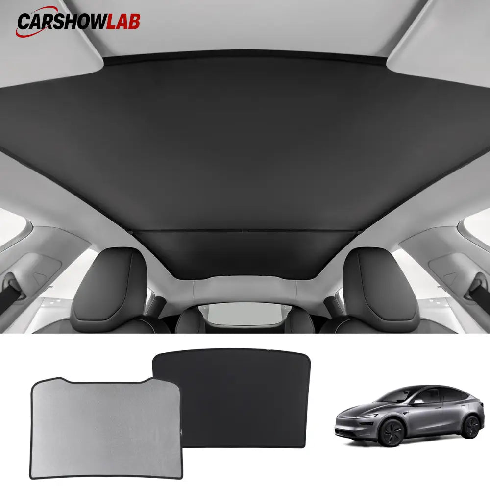Split Glass Roof Sunshade for Tesla Model Y Juniper 2025+ | No-Sag UV Shield - Tesla Interior Accessories > Sunroof >