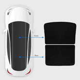 Split Sunroof Sunshade for Tesla Model Y 2020-2024 - Premium Heat Insulation - Tesla Interior Accessories > Sunroof >