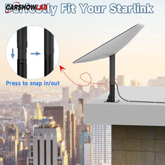 Starlink Gen 2 Wall & Roof Mount - Weatherproof Steel Bracket for Rectangular Dish - Tesla Exterior Accessories >
