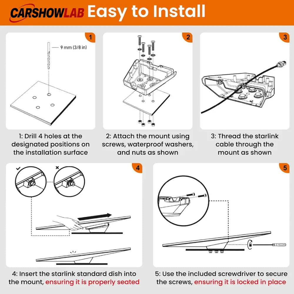 Starlink Gen 3 Locking Roof Mount - Heavy-Duty Dish Bracket for RVs & Trucks - Tesla Exterior Accessories > Starlink