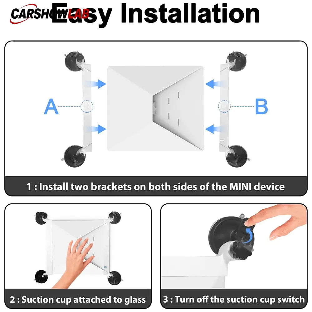 Starlink Mini Vehicle Mount | Heavy Duty Magnetic Roof & Window Suction Base - Tesla Interior Accessories > Starlink