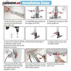 Starlink V3 Wall Mount Kit - Snap-On Straight Pipe Roof Bracket for Starlink - Tesla Exterior Accessories > Starlink