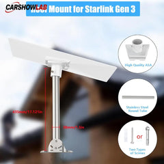 Starlink V3 Wall Mount Kit - Snap-On Straight Pipe Roof Bracket for Starlink - Tesla Exterior Accessories > Starlink
