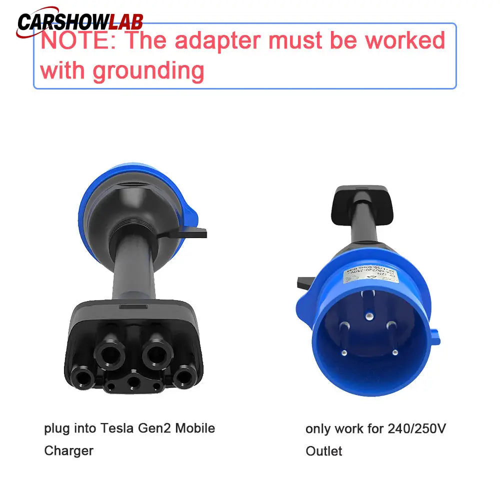 Tesla 32A CEE Adapter - 3-Pin EV Charger Extension for Model 3 Y S X - Tesla Exterior Accessories > Charger