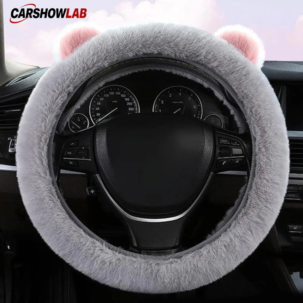 Tesla Bear Steering Wheel Protector - Warm Plush Cover for Model 3 Y S X - Tesla Interior Accessories > Steering wheels