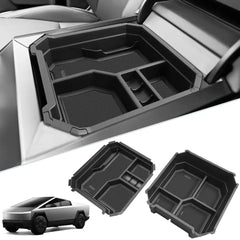 Tesla Cybertruck Center Console Storage Trays | 2-Pack Double Layer Organizer - Tesla Interior Accessories > Center
