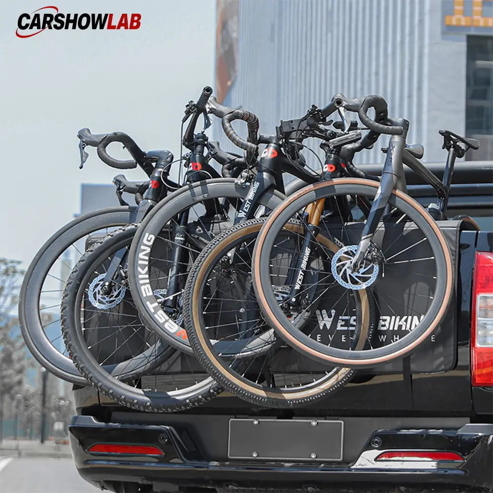 Tesla Cybertruck Tailgate Shield - Heavy Duty Bike Pad & Tool Storage - Hold 5 Bikes - Tesla Interior Accessories >