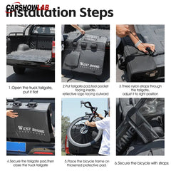 Tesla Cybertruck Tailgate Shield - Heavy Duty Bike Pad & Tool Storage - Hold 5 Bikes - Tesla Interior Accessories >