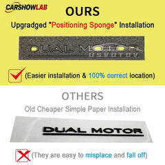 Tesla Dual Motor Rear Trunk Emblem - Premium Replacement Decal for Model 3 Y S X - Tesla Exterior Accessories >
