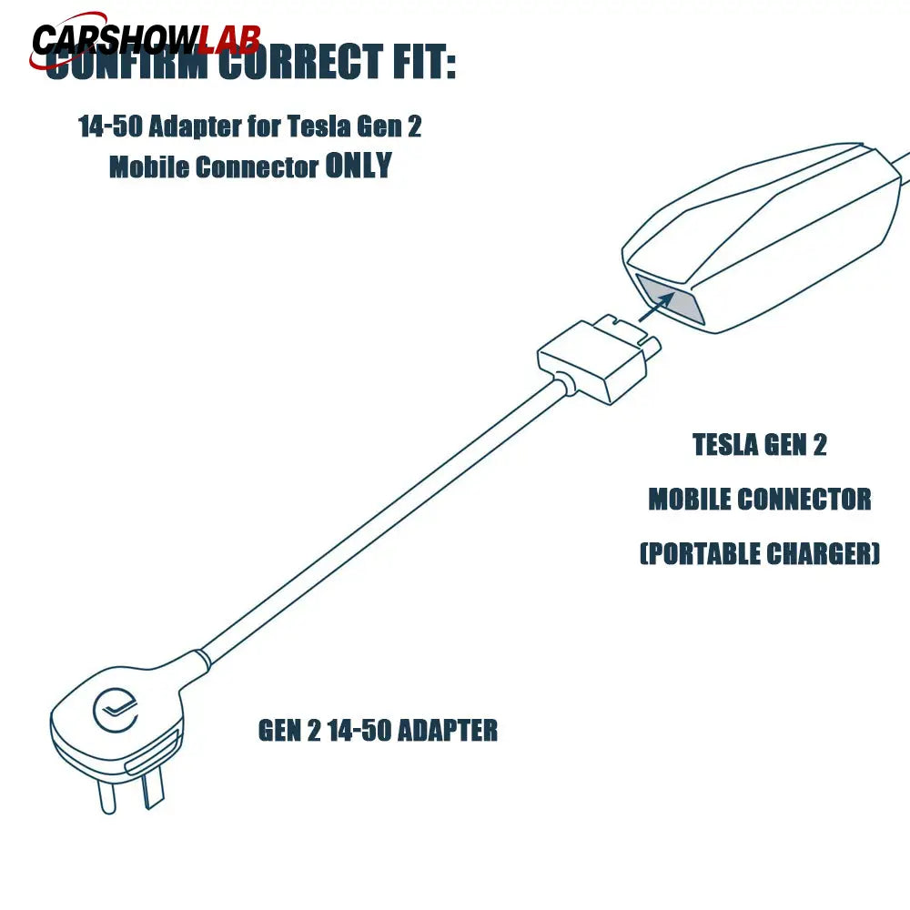 Tesla Gen 2 NEMA 14-50 Adapter - 32 Amp Mobile Connector Plug - ETL Certified - Tesla Exterior Accessories > Charger