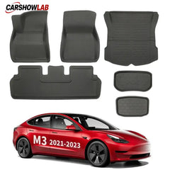 Tesla Model 3 All-Weather Floor Mats 2021-2023 - Custom XPE Interior Liners - Tesla Interior Accessories > Floor Mat