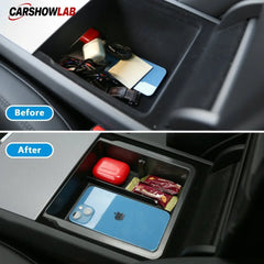 Tesla Model 3 Highland 2024+ Center Console Storage Box - Anti-Slip TPE Tray - Tesla Interior Accessories > Center