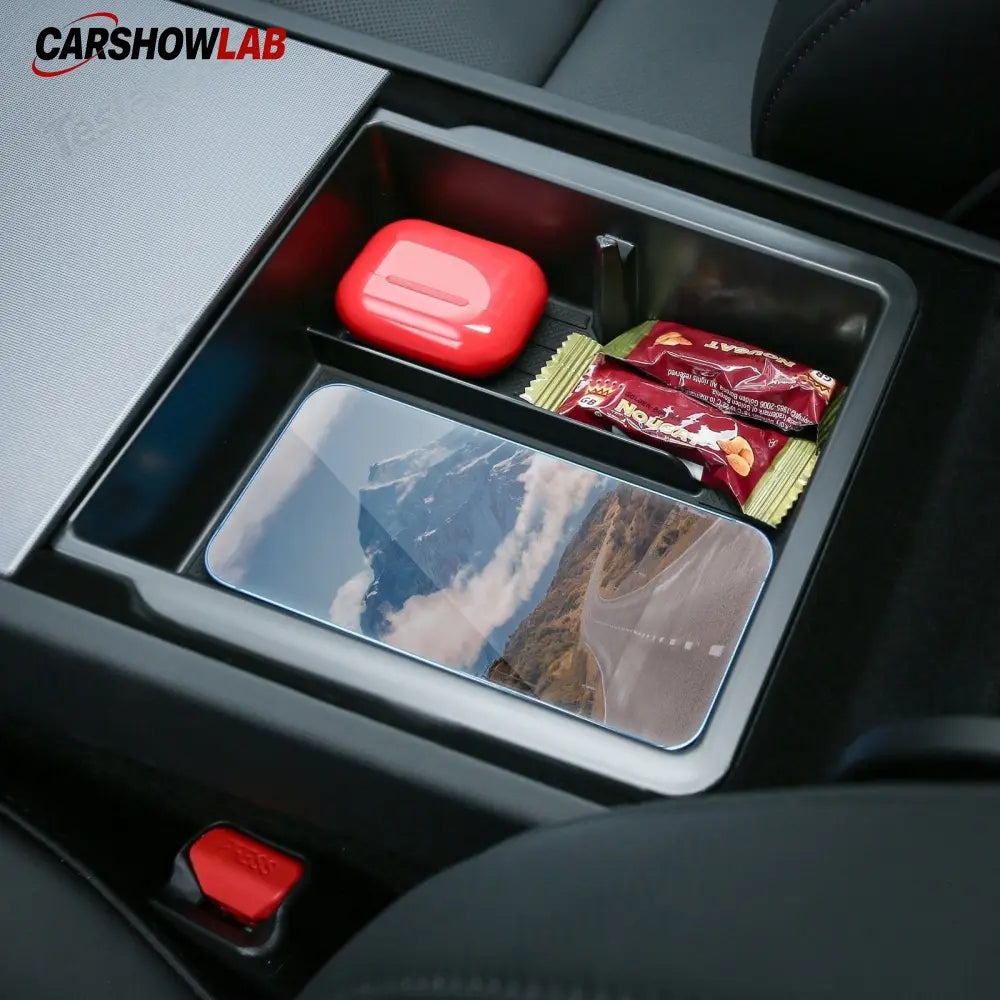 Tesla Model 3 Highland 2024+ Center Console Storage Box - Anti-Slip TPE Tray - Tesla Interior Accessories > Center