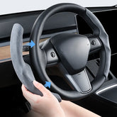 Tesla Model 3 Highland 2024 Suede Steering Wheel Cover - Premium Non-Slip Wrap - Tesla Interior Accessories > Steering